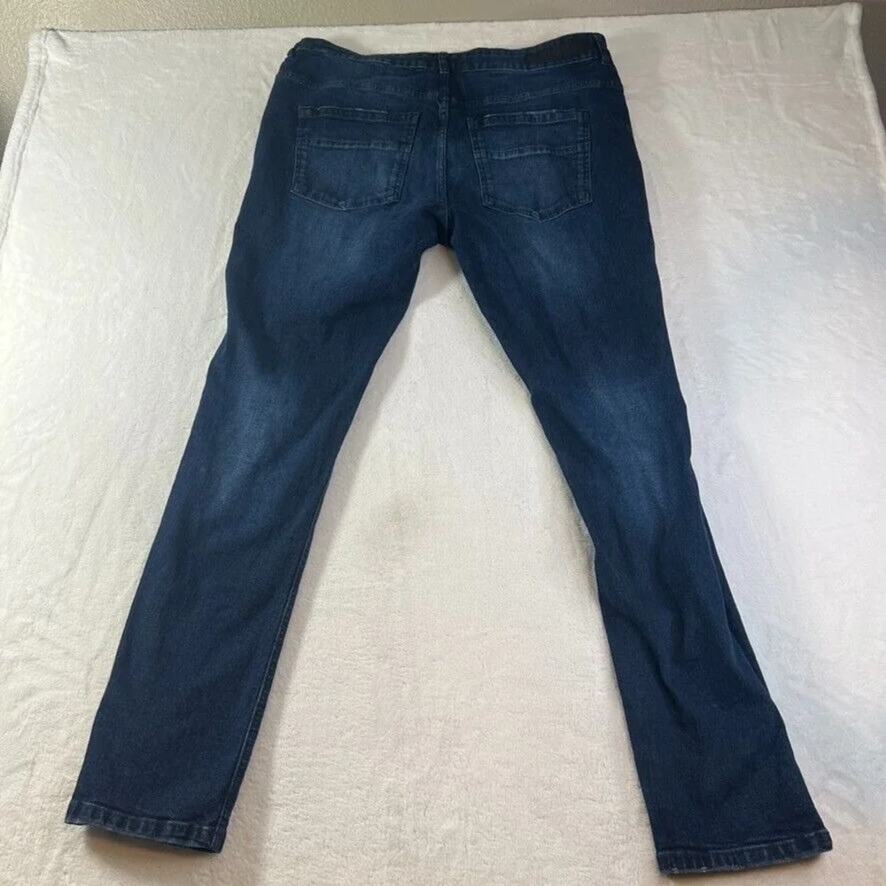 M SOCIETY Men's Jeans Skinny SIZE 38X32 BLUE MOTO‎ Distressed